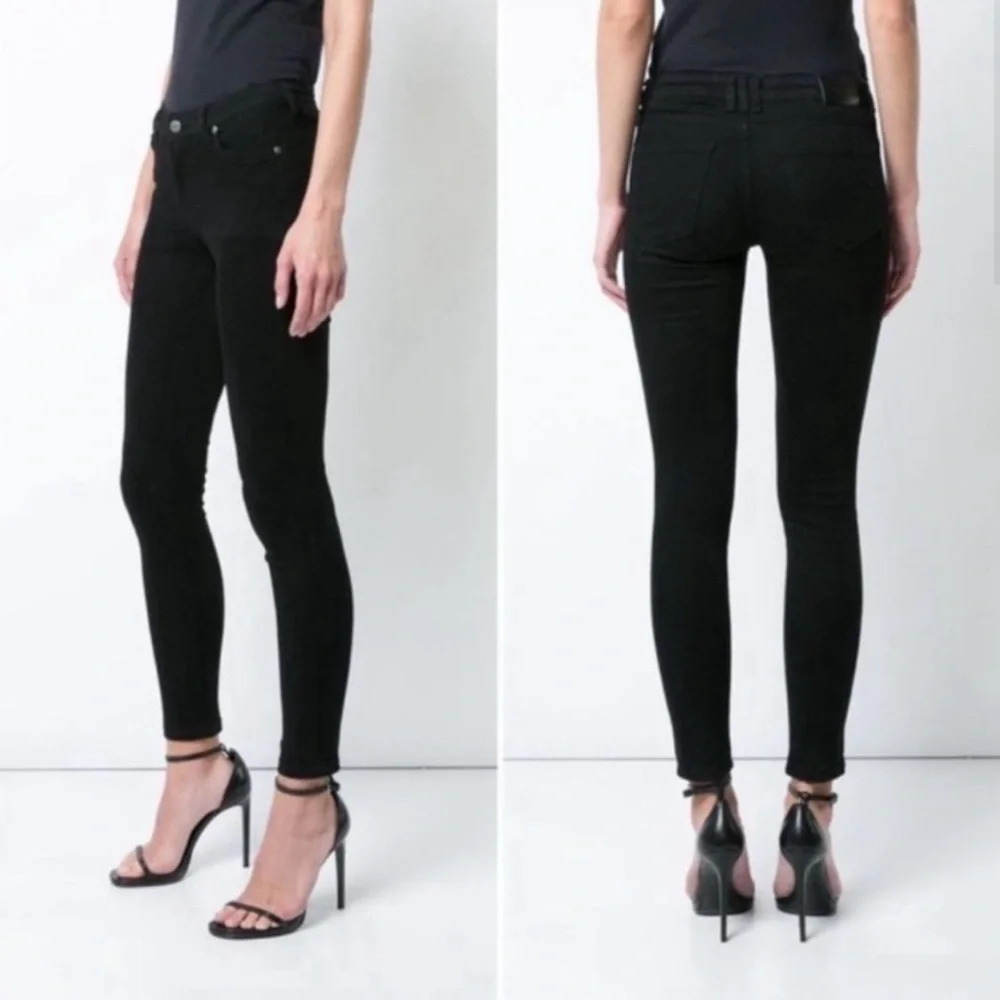 ANINE BING Christy Mid-Rise Skinny Jeans Black Y2K 2000’s Size 24 - Picture 2 of 12